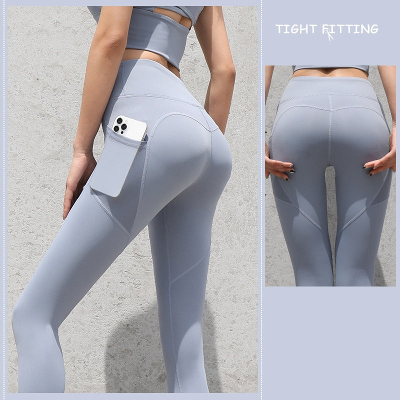 Gym Sport Nahtlose Leggings Mit Taschen Push-Up Hohe Taille Hosen Frauen Fitness Läuft Yoga Hosen Gym Sport Nahtlose Leggings