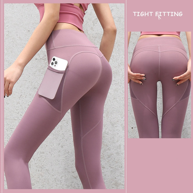 Gym Sport Nahtlose Leggings Mit Taschen Push-Up Hohe Taille Hosen Frauen Fitness Läuft Yoga Hosen Gym Sport Nahtlose Leggings