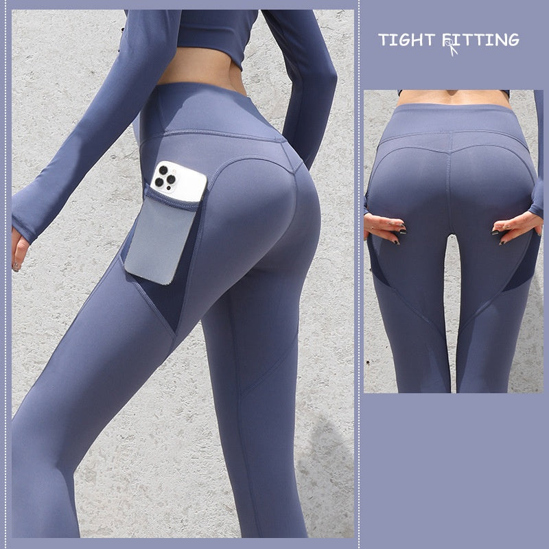 Gym Sport Nahtlose Leggings Mit Taschen Push-Up Hohe Taille Hosen Frauen Fitness Läuft Yoga Hosen Gym Sport Nahtlose Leggings