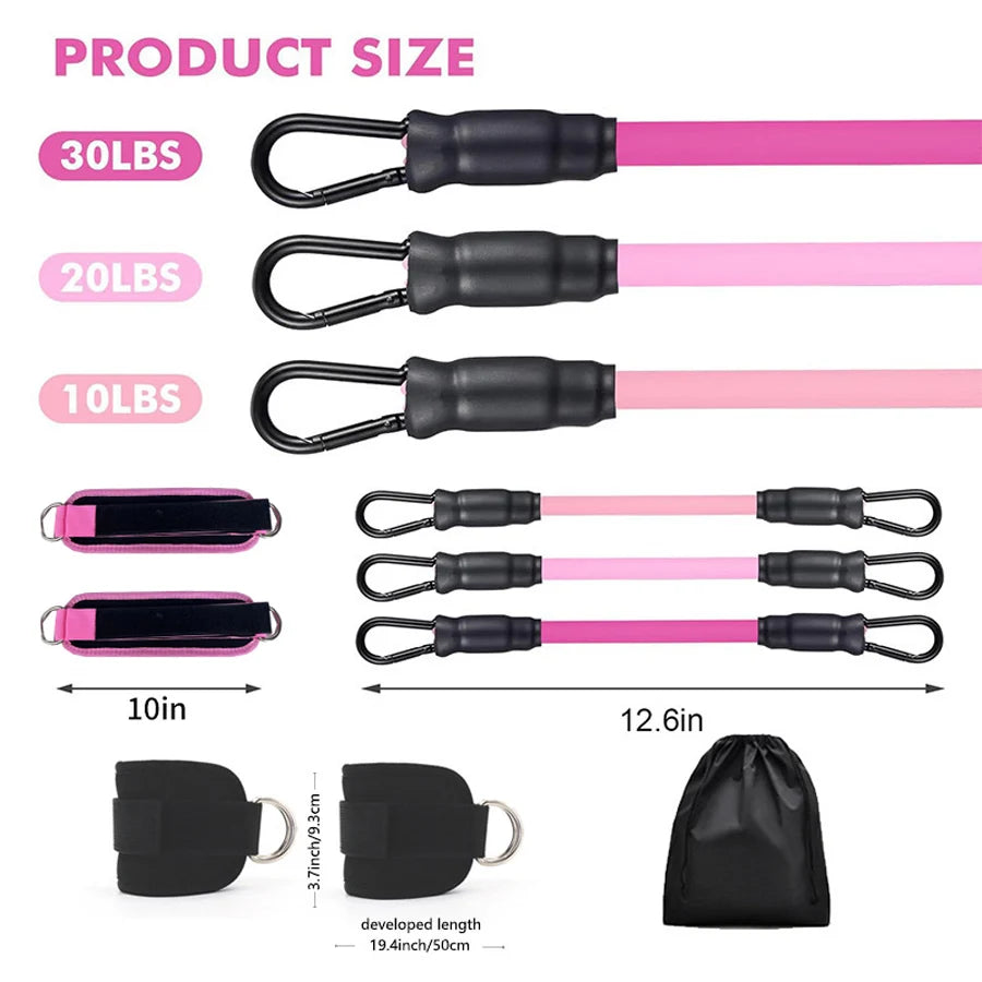 Ankle Straps Resistance Band Elastic Exercise Leg Strength Yoga Pilates Auxiliary Pull Rope Gym Fitness Equipment Sport Women